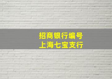 招商银行编号 上海七宝支行